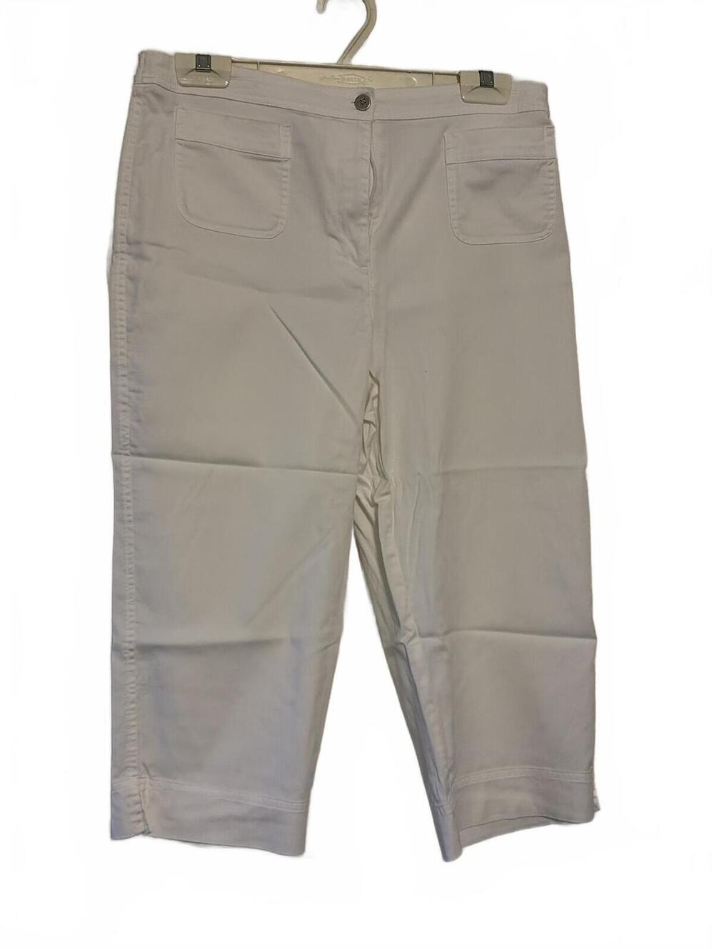 Chicos White Capri Pants Pull On Stretch Slim Fit Cropped Women Classic